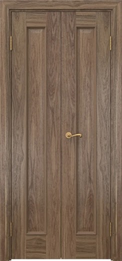 Распашная двустворчатая дверь SK013 (шпон американский орех, глухая, 40 см)