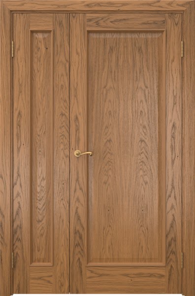 Распашная полуторная дверь SK013 (шпон «дуб античный с патиной», глухая)