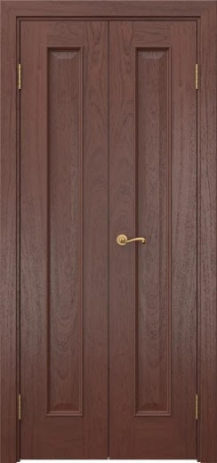 Распашная двустворчатая дверь SK013 (шпон красное дерево, глухая, 40 см)