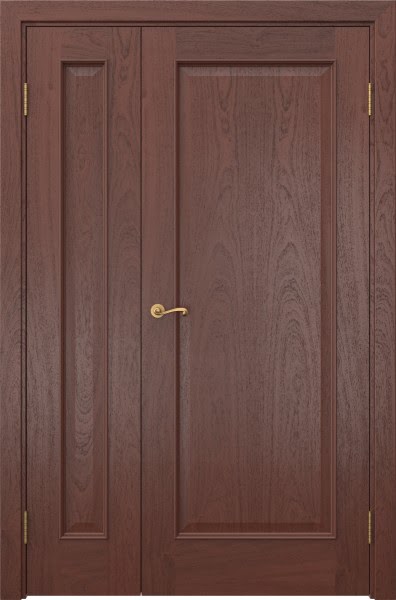 Распашная полуторная дверь SK013 (шпон красное дерево, глухая)