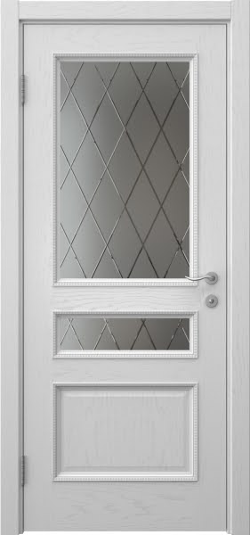 Межкомнатная дверь SK015 (шпон ясень светло-серый, сатинат ромб)