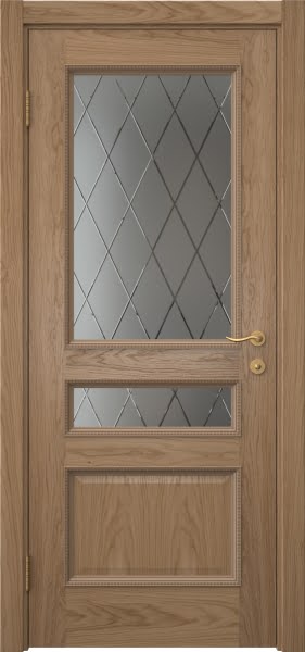 Межкомнатная дверь SK015 (шпон дуб светлый, сатинат ромб)