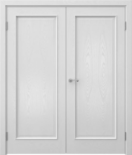 Распашная двустворчатая дверь SK005 (шпон ясень серый, глухая)