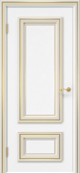 Межкомнатная дверь SK018 (эмаль белая патина золото)