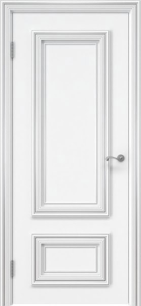 Межкомнатная дверь SK018 (эмаль белая патина серебро)