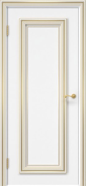 Межкомнатная дверь SK019 (эмаль белая патина золото)