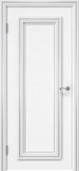 Межкомнатная дверь SK019 (эмаль белая патина серебро)
