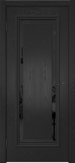 Межкомнатная дверь SK021 (шпон ясень черный, триплекс черный)