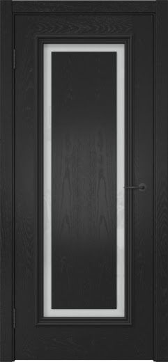 Межкомнатная дверь SK021 (шпон ясень черный, триплекс белый)