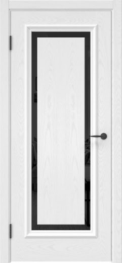 Межкомнатная дверь SK021 (шпон ясень белый, триплекс черный)