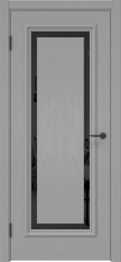 Межкомнатная дверь SK021 (шпон ясень серый, триплекс черный)