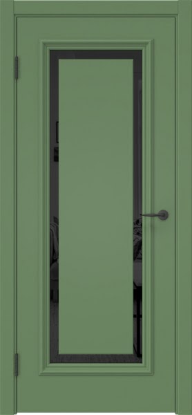 Межкомнатная дверь SK021 (эмаль RAL 6011, триплекс черный)