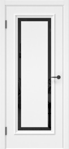 Межкомнатная дверь SK021 (эмаль белая, триплекс черный)