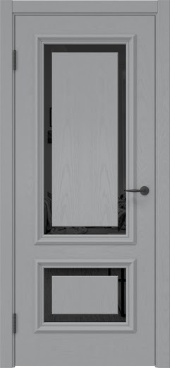 Межкомнатная дверь SK022 (шпон ясень серый, триплекс черный)