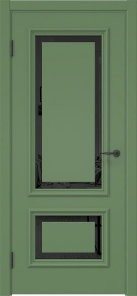 Межкомнатная дверь SK022 (эмаль RAL 6011, триплекс черный)