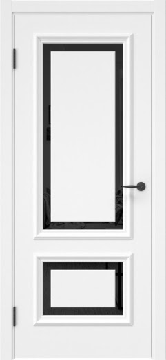 Межкомнатная дверь SK022 (эмаль белая, триплекс черный)