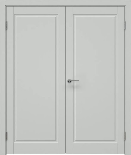 Распашная двустворчатая дверь ZK010 (эмаль светло-серая, глухая)