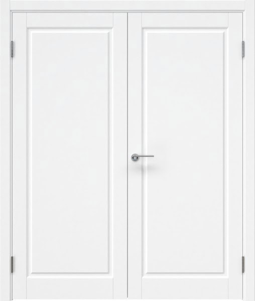 Распашная двустворчатая дверь ZK010 (эмаль белая, глухая)
