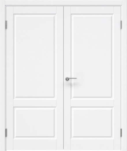 Распашная двустворчатая дверь ZK011 (эмаль белая, глухая)