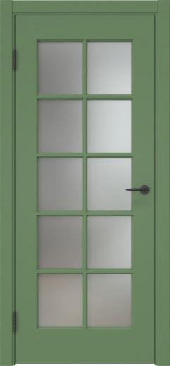 Межкомнатная дверь ZK022 (эмаль RAL 6011, матовое стекло)