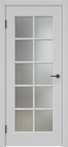 Межкомнатная дверь ZK022 (эмаль серая, матовое стекло)