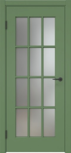 Межкомнатная дверь ZK023 (эмаль RAL 6011, матовое стекло)