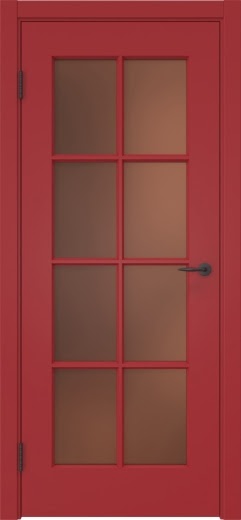 Межкомнатная дверь ZK024 (эмаль RAL 3001, матовое стекло бронзовое)