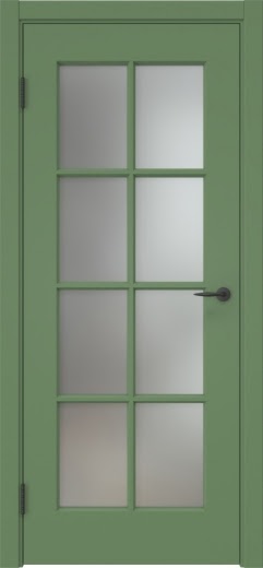 Межкомнатная дверь ZK024 (эмаль RAL 6011, матовое стекло)