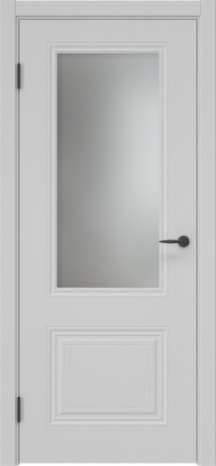Межкомнатная дверь ZK028 (эмаль серая, матовое стекло)