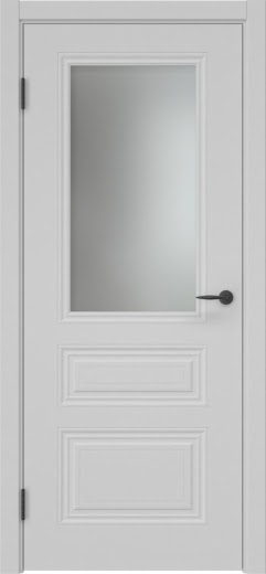 Межкомнатная дверь ZK029 (эмаль серая, матовое стекло)