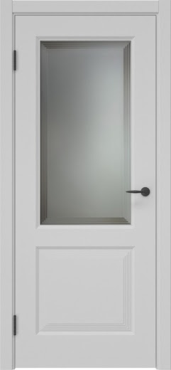 Межкомнатная дверь ZK033 (эмаль серая, матовое стекло)