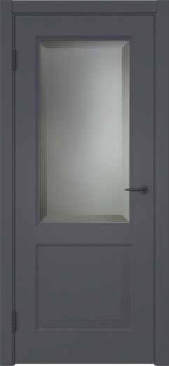 Межкомнатная дверь ZK033 (эмаль графит, матовое стекло)