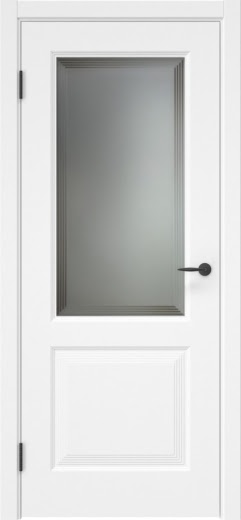 Межкомнатная дверь ZK033 (эмаль белая, матовое стекло)