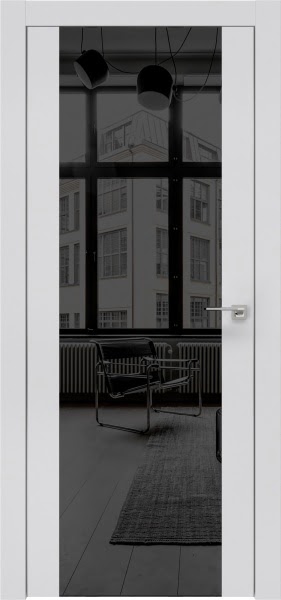 Межкомнатная дверь ZM006 (экошпон светло-серый / зеркало тонированное)