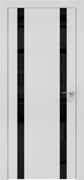 Межкомнатная дверь ZM008 (экошпон светло-серый / лакобель черный)