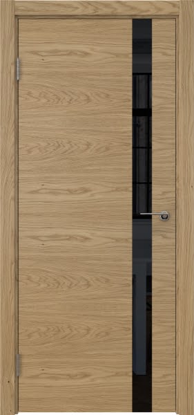 Межкомнатная дверь ZM012 (натуральный шпон дуба, лакобель черный)