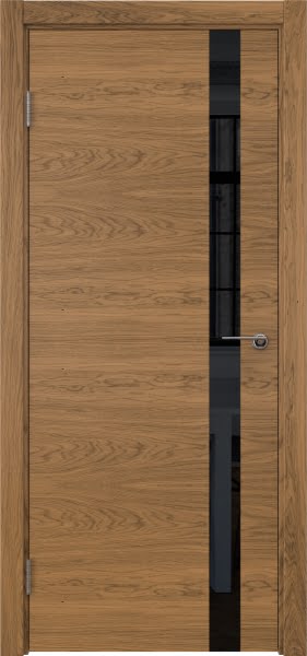 Межкомнатная дверь ZM012 (шпон дуб античный с патиной, лакобель черный)