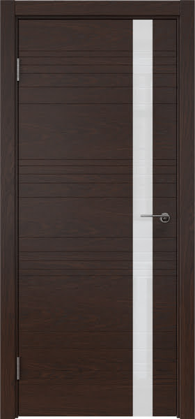Межкомнатная дверь ZM014 (шпон дуб коньяк, лакобель белый)