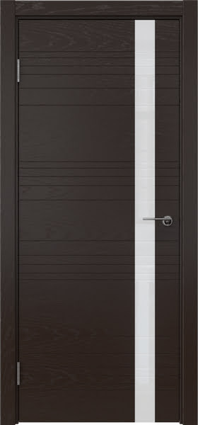 Межкомнатная дверь ZM014 (шпон ясень темный, лакобель белый)
