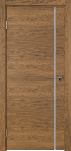 Межкомнатная дверь ZM016 (шпон дуб античный с патиной, триплекс белый)