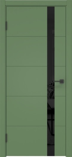 Межкомнатная дверь ZM033 (эмаль RAL 6011, лакобель черный)