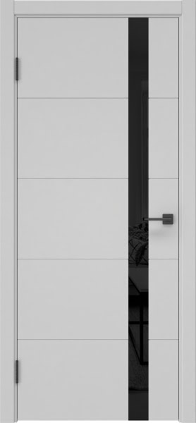 Межкомнатная дверь ZM033 (эмаль серая, лакобель черный)
