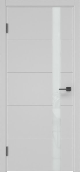 Межкомнатная дверь ZM033 (эмаль серая, лакобель белый)