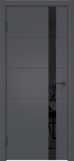 Межкомнатная дверь ZM033 (эмаль графит, лакобель черный)