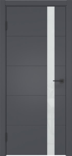Межкомнатная дверь ZM033 (эмаль графит, лакобель белый)