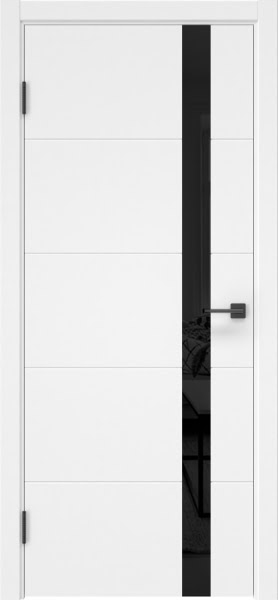 Межкомнатная дверь ZM033 (эмаль белая, лакобель черный)