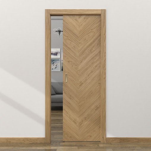 Одностворчатая дверь-пенал ZM048 (натуральный дубовый шпон)