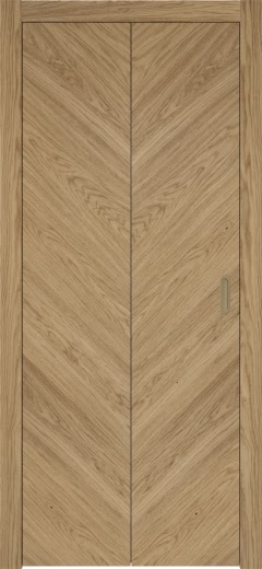 Складная дверь ZM049 (натуральный шпон дуба, глухая)