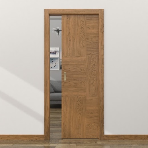 Одностворчатая дверь-пенал ZM053 (шпон дуб античный с патиной, глухая)