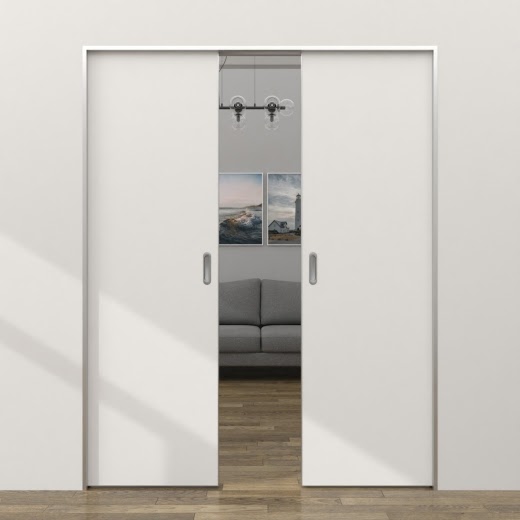 Двустворчатая дверь-пенал ZM057 (под покраску, глухая, с AL-кромкой с 4 сторон)